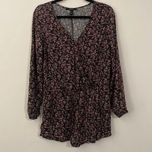Forever 21 Black floral romper